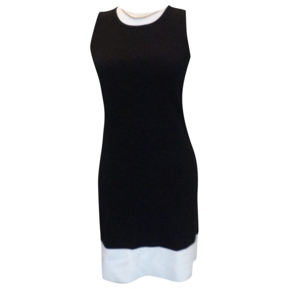 LORD & TAYLOR  Black & White 100% Cashmere Round Neck Sleeveless Dress Size: XS